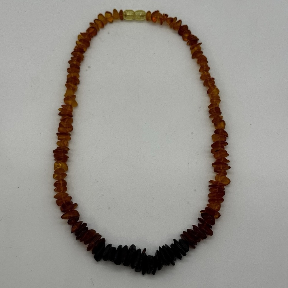 Stunning Natural Baltic Amber Honey Cognac Necklace Ombre 18.5" Screw Clasp